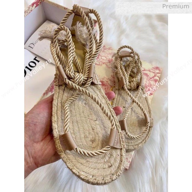 Dior Diorexpress Embroidered and Woven Cotton Sandal Beige 2020 (HB-20041553)