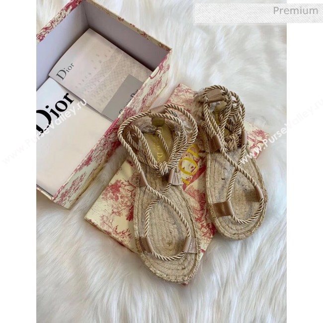 Dior Diorexpress Embroidered and Woven Cotton Sandal Beige 2020 (HB-20041553)