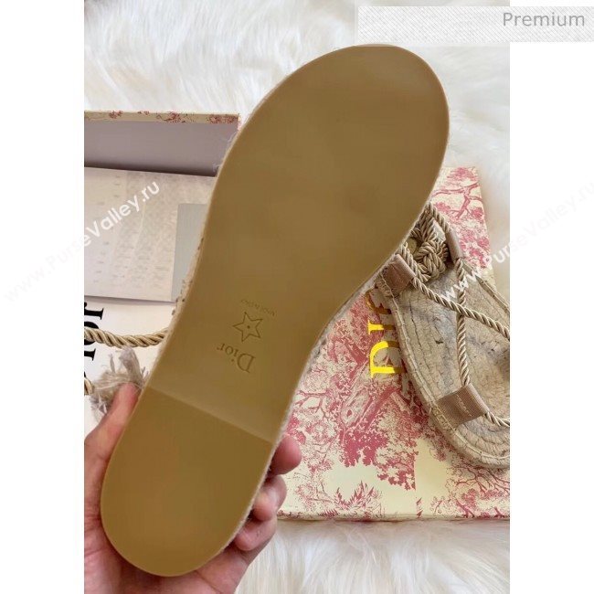Dior Diorexpress Embroidered and Woven Cotton Sandal Beige 2020 (HB-20041553)
