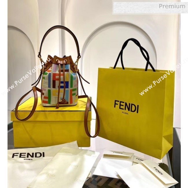 Fendi Mon Tresor Mini Bucket Bag in Multicolor FF Canvas 2020 (CL-20041366)