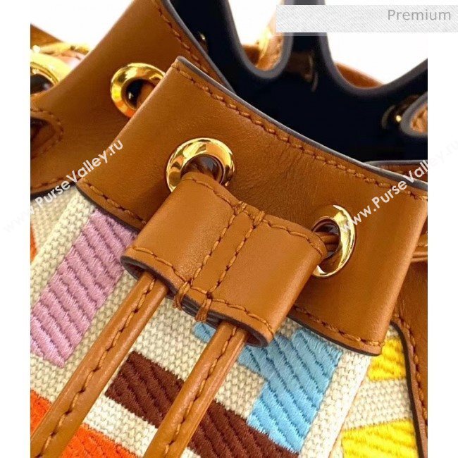 Fendi Mon Tresor Mini Bucket Bag in Multicolor FF Canvas 2020 (CL-20041366)