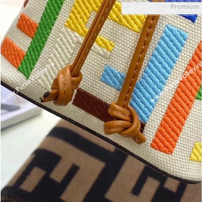 Fendi Mon Tresor Mini Bucket Bag in Multicolor FF Canvas 2020 (CL-20041366)