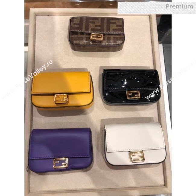 Fendi NANO BAGUETTE Charm Bag in Purple Leather 2020 (CL-20041350)