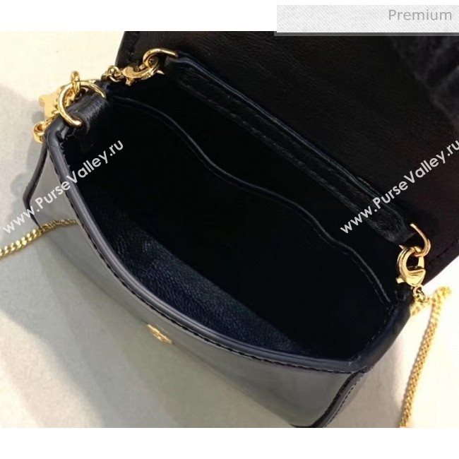 Fendi NANO BAGUETTE Charm Bag in Black Patent Leather 2020 (CL-20041351)
