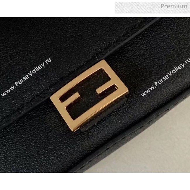 Fendi NANO BAGUETTE Charm Bag in Black Leather 2020 (CL-20041352)