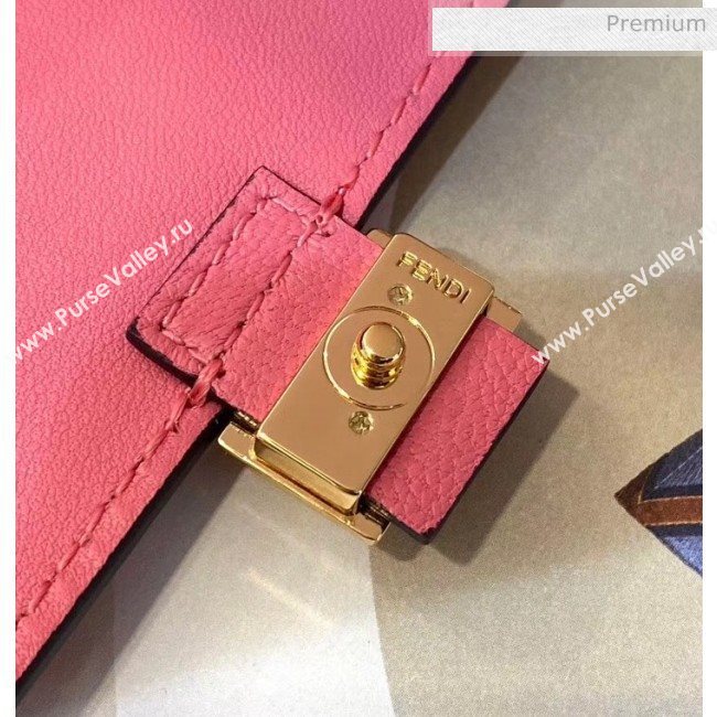 Fendi NANO BAGUETTE Charm Bag in FF Leather Pink 2020 (CL-20041354)