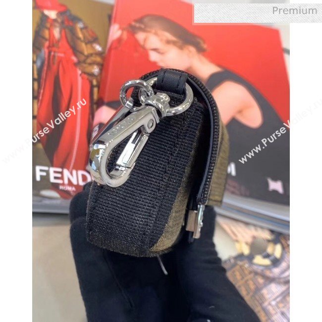 Fendi NANO BAGUETTE Charm Bag in Stripe Black/Brown 2020 (CL-20041358)