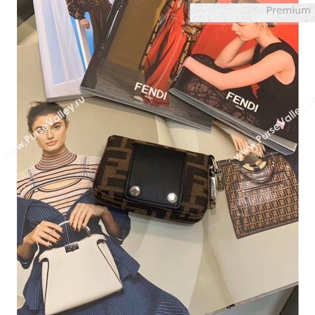 Fendi NANO BAGUETTE Charm Bag in FF Canvas Brown 02 2020 (CL-20041359)