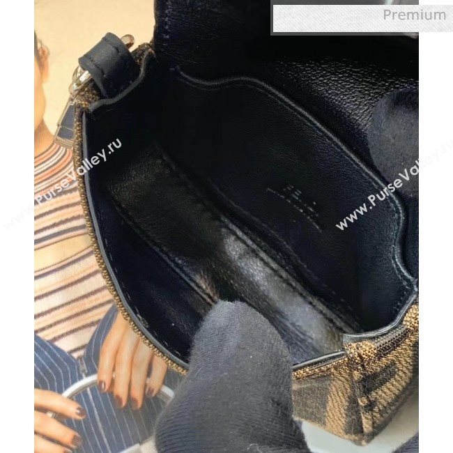 Fendi NANO BAGUETTE Charm Bag in FF Canvas Brown 02 2020 (CL-20041359)