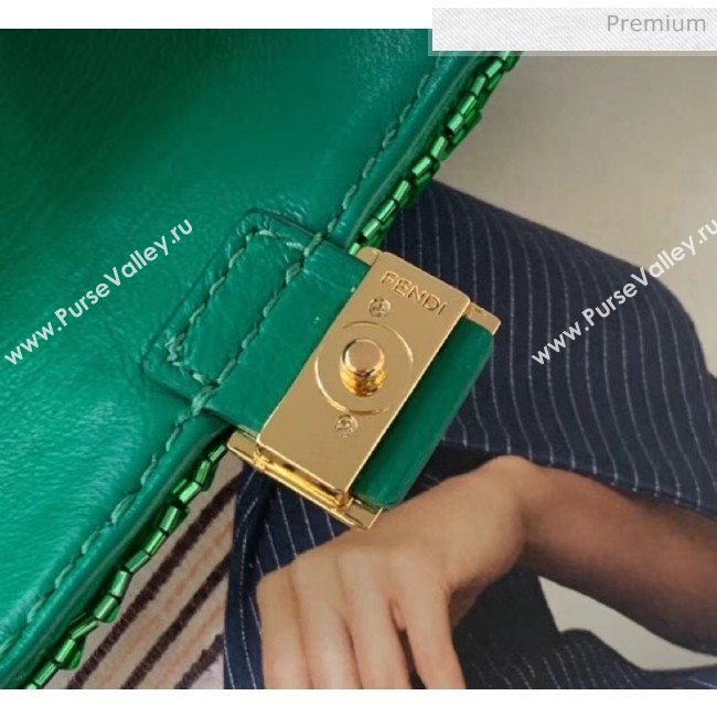 Fendi NANO BAGUETTE Charm Bag in Geen Sequin 2020 (CL-20041360)