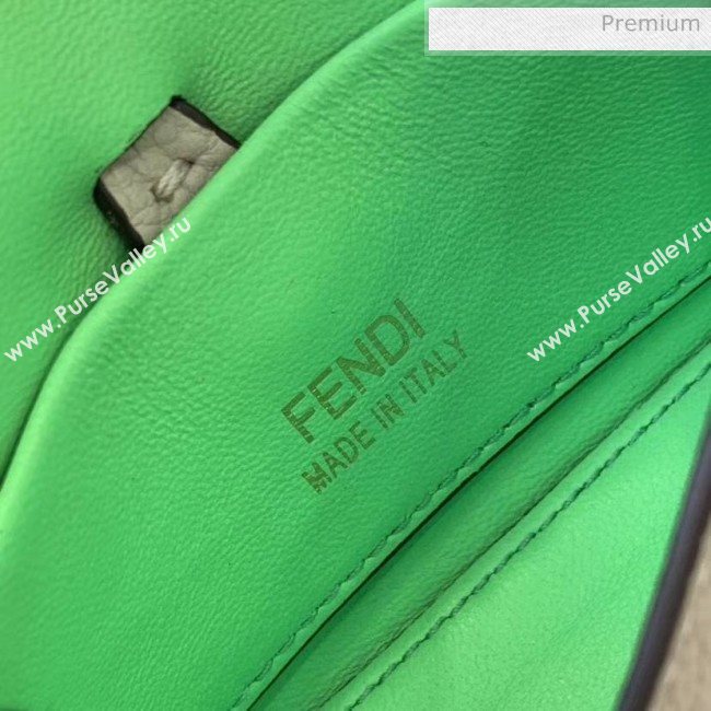 Fendi NANO BAGUETTE Charm Bag in Grainy Leather Grey 2020 (AFEI-20041345)
