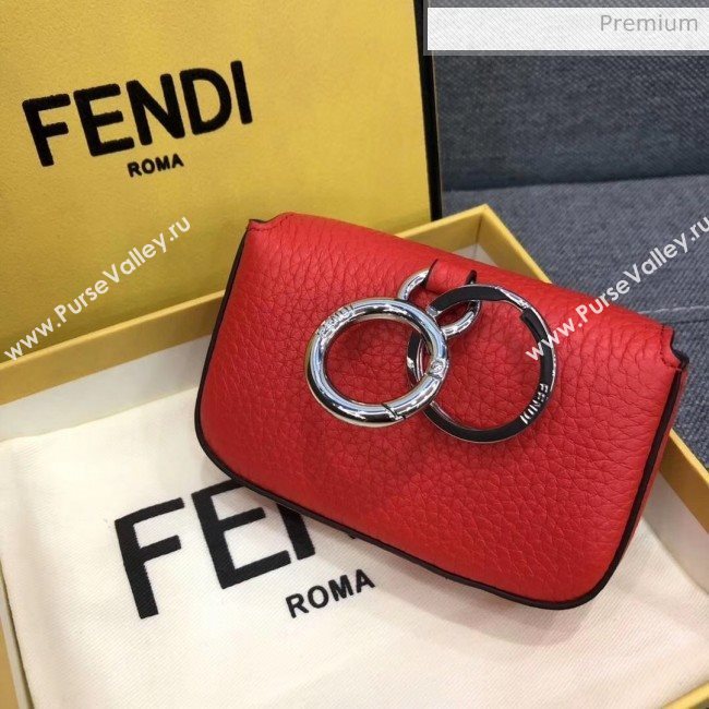 Fendi NANO BAGUETTE Charm Bag in Grainy Leather Red 2020 (AFEI-20041344)