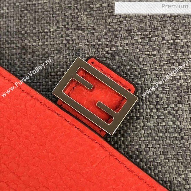 Fendi NANO BAGUETTE Charm Bag in Grainy Leather Red 2020 (AFEI-20041344)