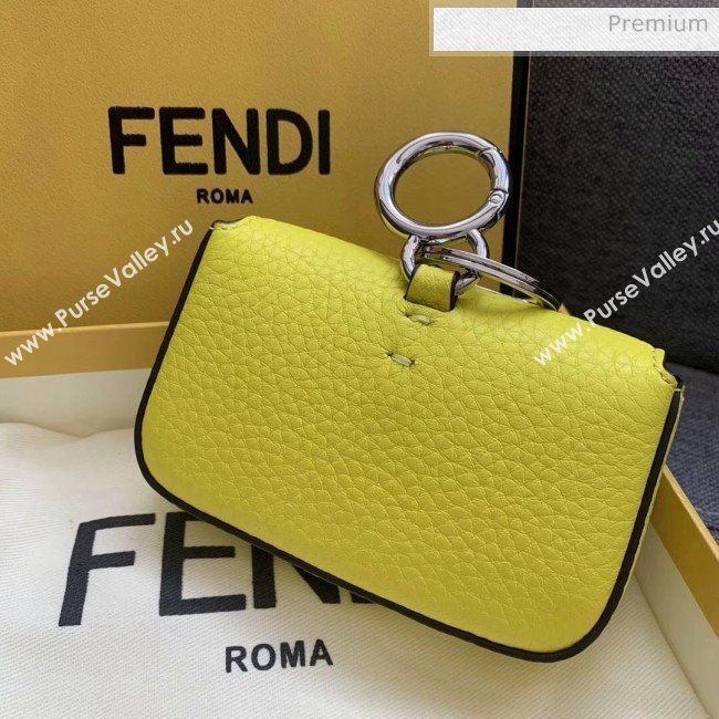 Fendi NANO BAGUETTE Charm Bag in Grainy Leather Yeelow 2020 (AFEI-20041346)