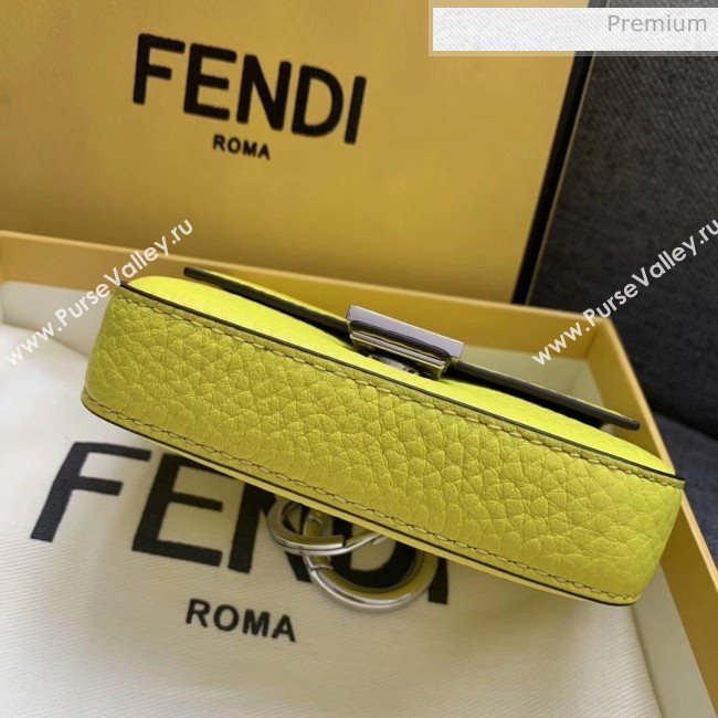 Fendi NANO BAGUETTE Charm Bag in Grainy Leather Yeelow 2020 (AFEI-20041346)