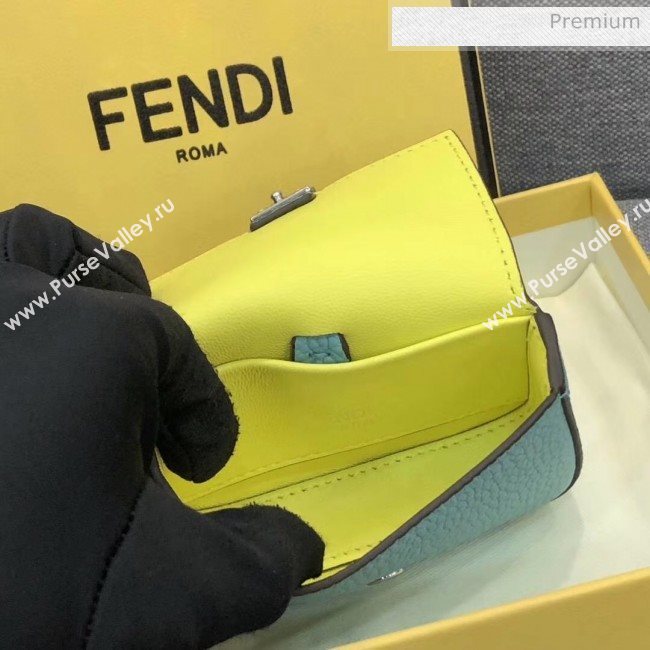 Fendi NANO BAGUETTE Charm Bag in Grainy Leather Blue 2020 (AFEI-20041348)