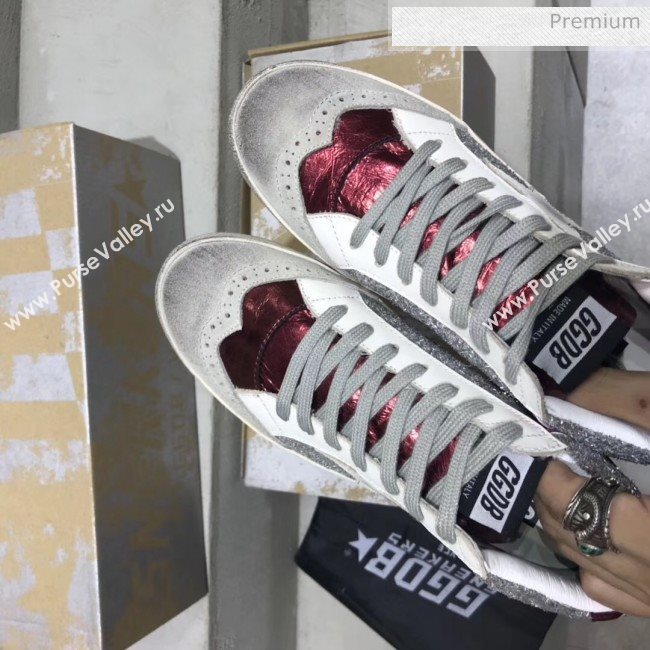 Golden Goose GGDB Glitter Mid-Star Sneakers Silver 2020 (13-20041633)