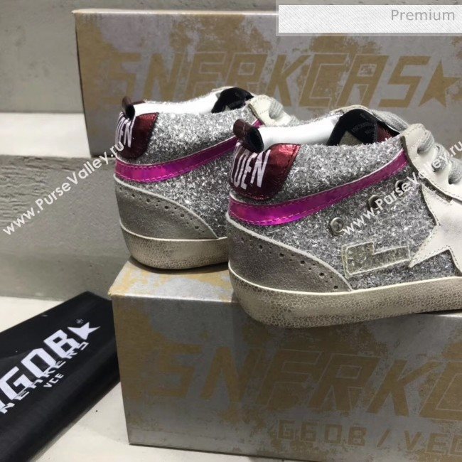 Golden Goose GGDB Glitter Mid-Star Sneakers Silver 2020 (13-20041633)