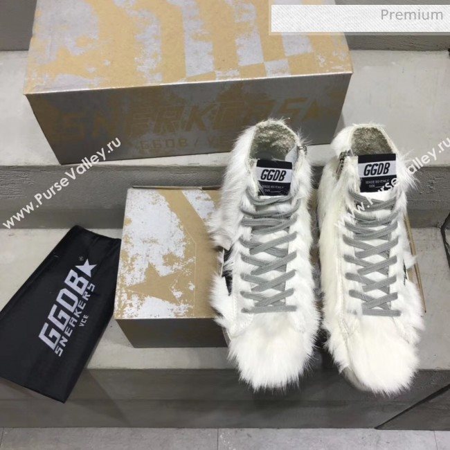 Golden Goose GGDB Calfskin Star Fur High-Top Sneaker White 2020 (13-20041635)