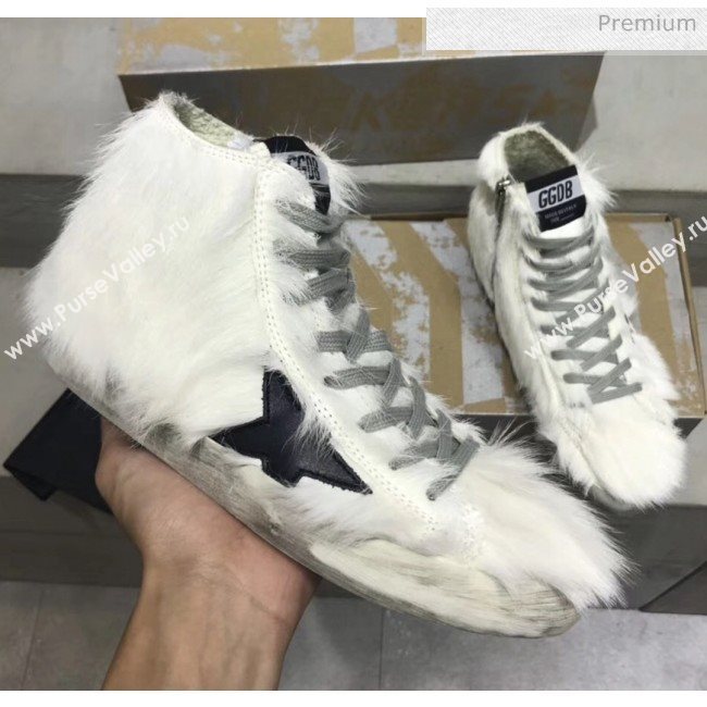 Golden Goose GGDB Calfskin Star Fur High-Top Sneaker White 2020 (13-20041635)