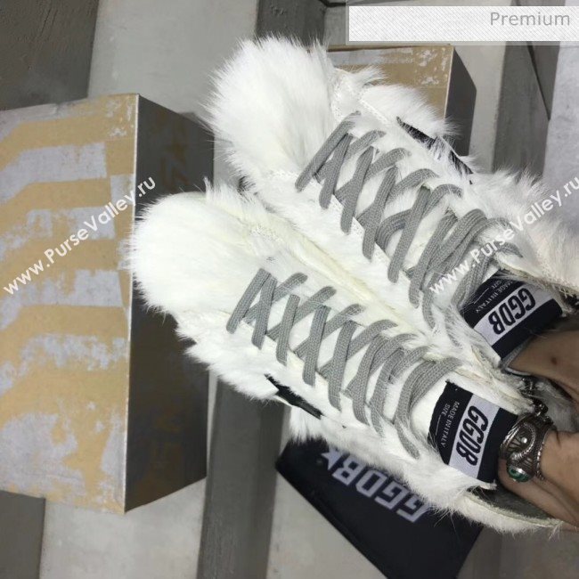 Golden Goose GGDB Calfskin Star Fur High-Top Sneaker White 2020 (13-20041635)