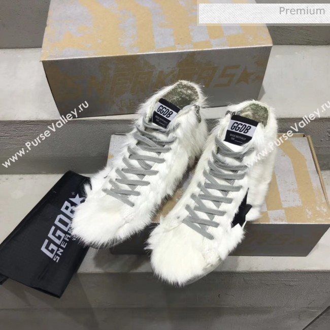 Golden Goose GGDB Calfskin Star Fur High-Top Sneaker White 2020 (13-20041635)