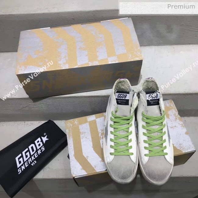 Golden Goose GGDB Calfskin Star Francy Sneaker White/Silver/Green 2020 (13-20041640)