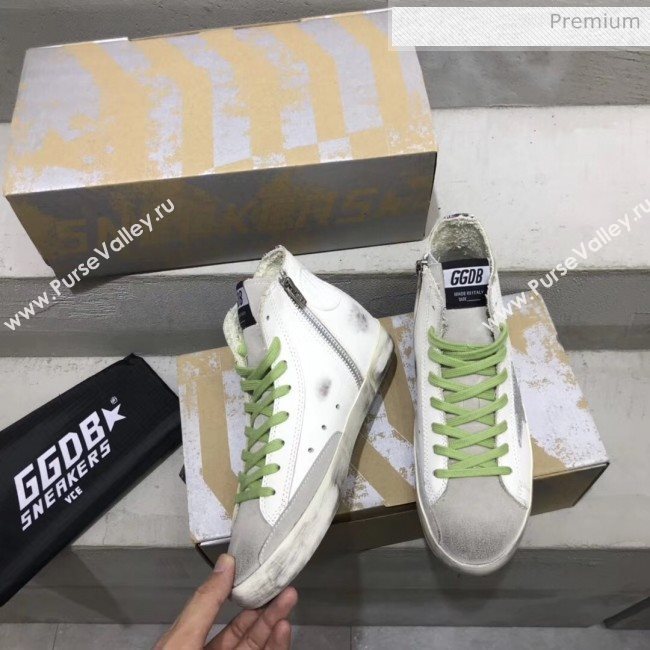 Golden Goose GGDB Calfskin Star Francy Sneaker White/Silver/Green 2020 (13-20041640)