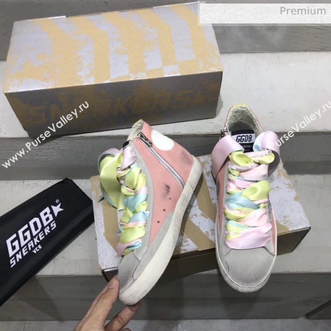 Golden Goose GGDB Calfskin Star Sneaker Pink/Silver Glitter 2020 (13-20041642)