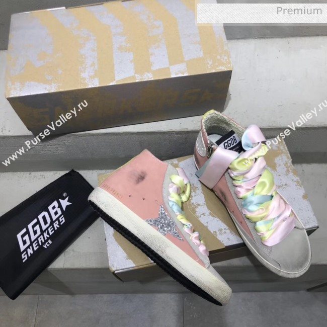 Golden Goose GGDB Calfskin Star Sneaker Pink/Silver Glitter 2020 (13-20041642)