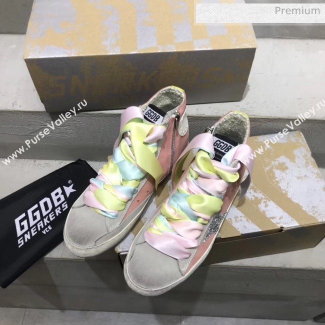 Golden Goose GGDB Calfskin Star Sneaker Pink/Silver Glitter 2020 (13-20041642)