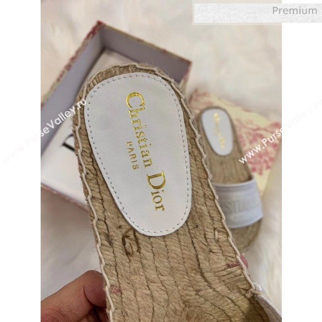 Dior Granville Embroidered Cotton Espadrille Mule White 2020 (HB-20041555)