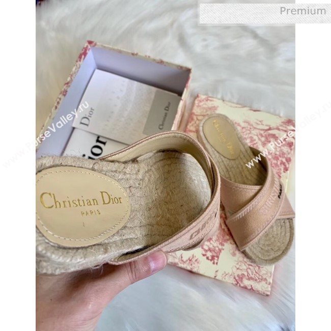 Dior Granville Embroidered Cotton Mule Sandals Cream 2020 (HB-20041561)