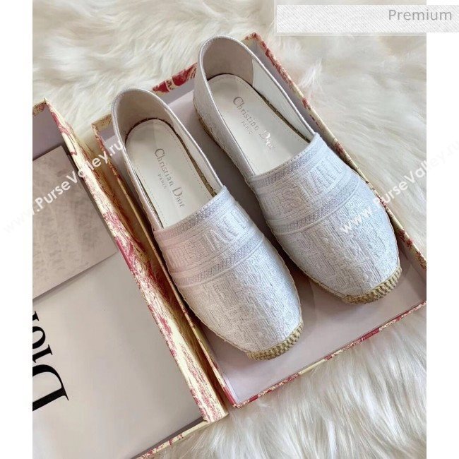 Dior Granville Dior Oblique Embroidered Cotton Espadrille White 2020 (HB-20041564)