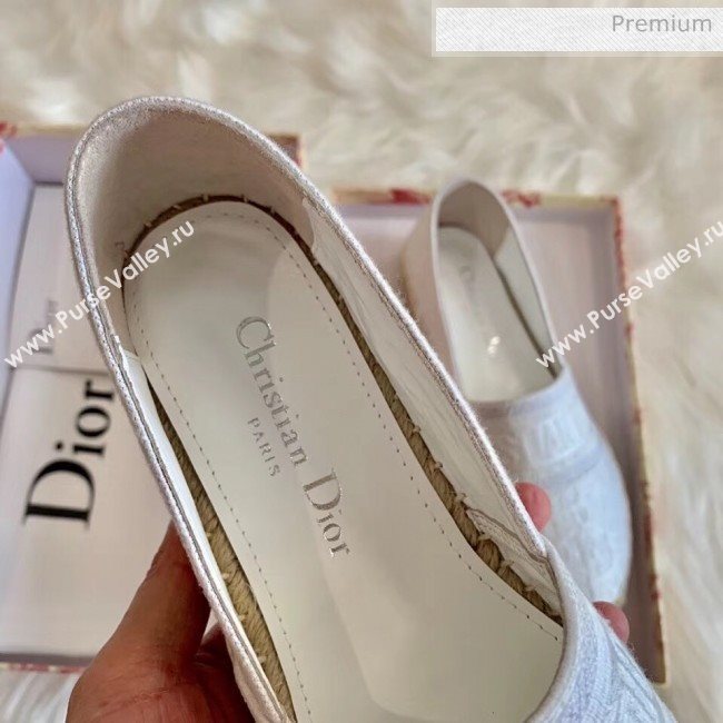 Dior Granville Dior Oblique Embroidered Cotton Espadrille White 2020 (HB-20041564)