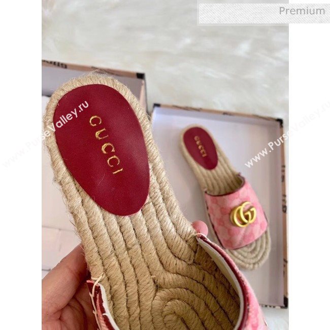 Gucci GG Matelassé Canvas Espadrille Sandal Pink 2020 (HB-20041404)