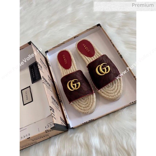 Gucci GG Matelassé Canvas Espadrille Sandal Chocolate 2020 (HB-20041403)
