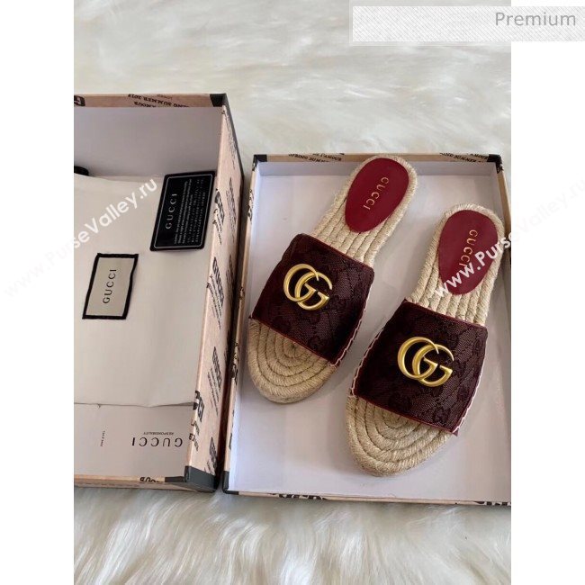 Gucci GG Matelassé Canvas Espadrille Sandal Chocolate 2020 (HB-20041403)