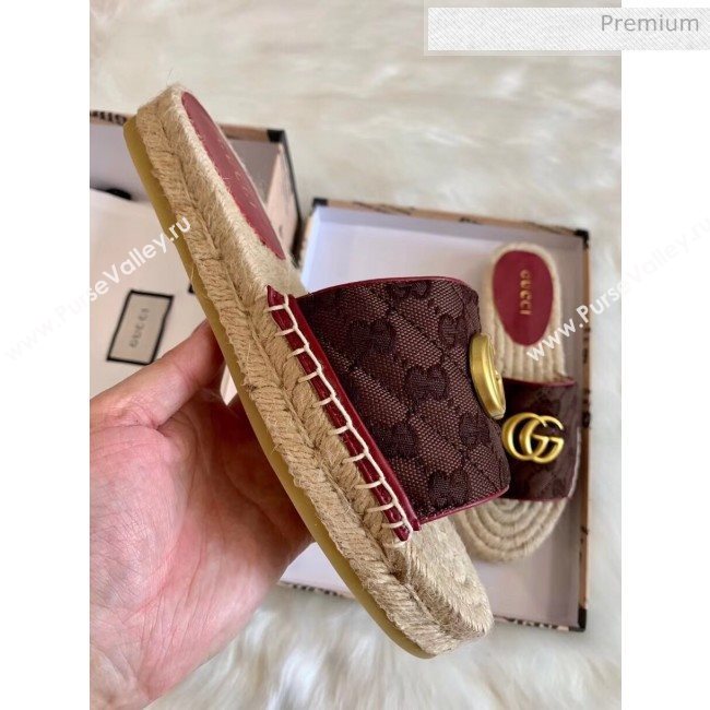 Gucci GG Matelassé Canvas Espadrille Sandal Chocolate 2020 (HB-20041403)