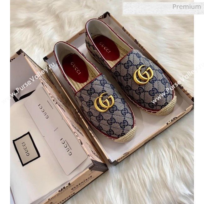 Gucci GG Matelassé Canvas Espadrille Blue 2020 (HB-20041410)