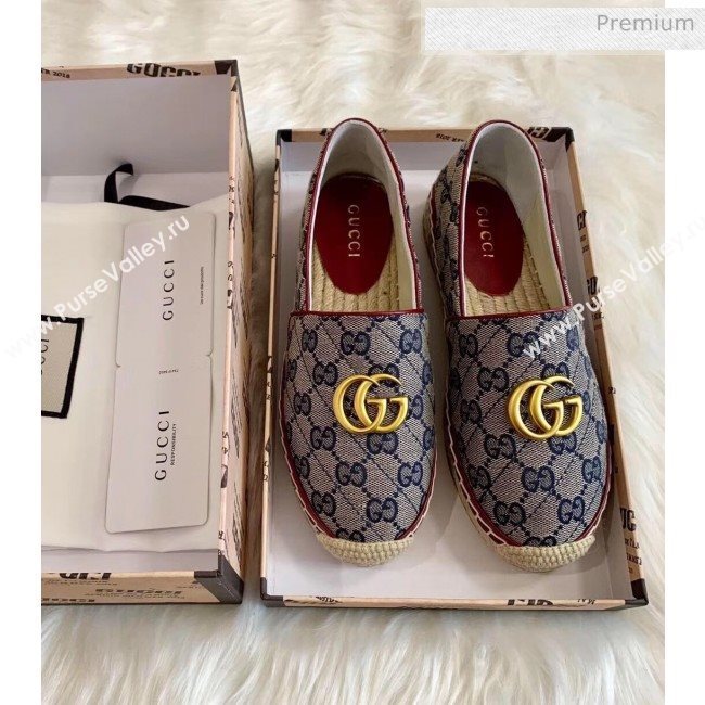 Gucci GG Matelassé Canvas Espadrille Blue 2020 (HB-20041410)