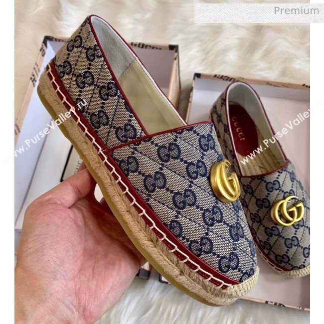 Gucci GG Matelassé Canvas Espadrille Blue 2020 (HB-20041410)