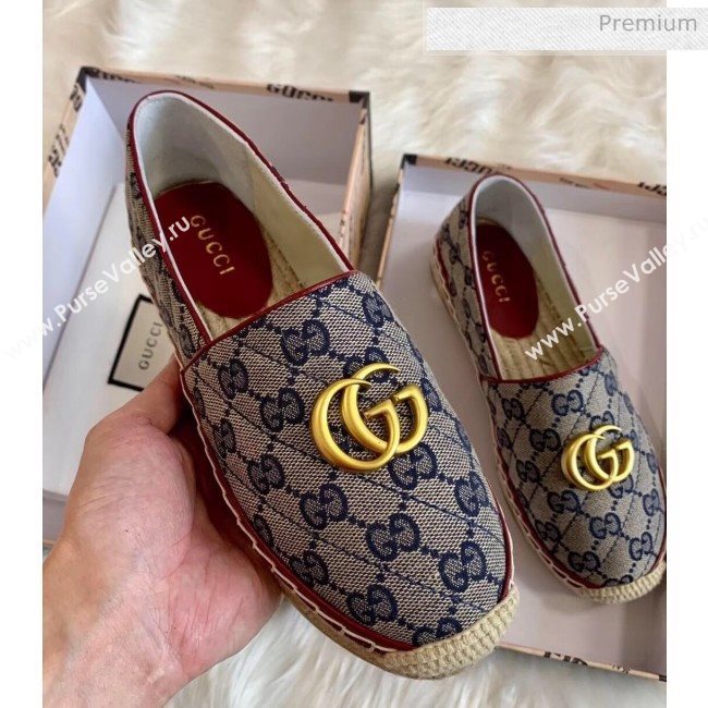 Gucci GG Matelassé Canvas Espadrille Blue 2020 (HB-20041410)