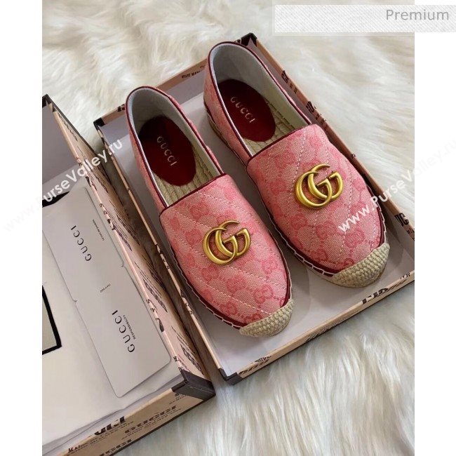 Gucci GG Matelassé Canvas Espadrille Pink 2020 (HB-20041411)