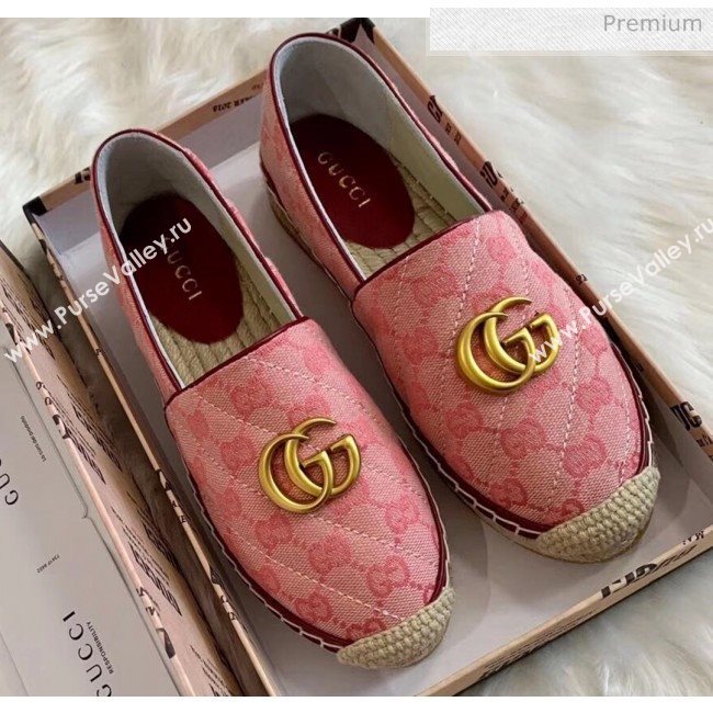 Gucci GG Matelassé Canvas Espadrille Pink 2020 (HB-20041411)