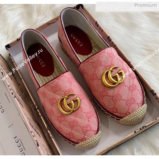 Gucci GG Matelassé Canvas Espadrille Pink 2020 (HB-20041411)