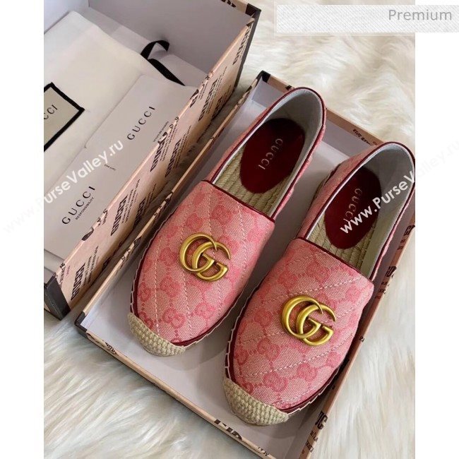 Gucci GG Matelassé Canvas Espadrille Pink 2020 (HB-20041411)