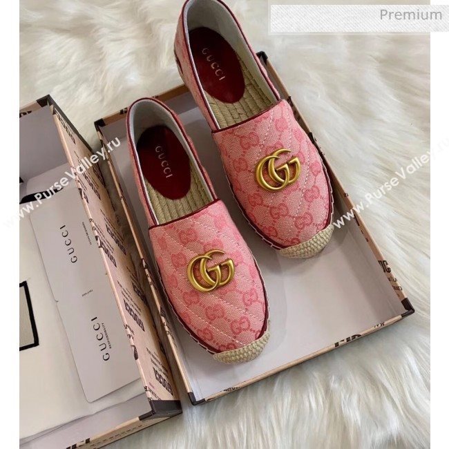 Gucci GG Matelassé Canvas Espadrille Pink 2020 (HB-20041411)