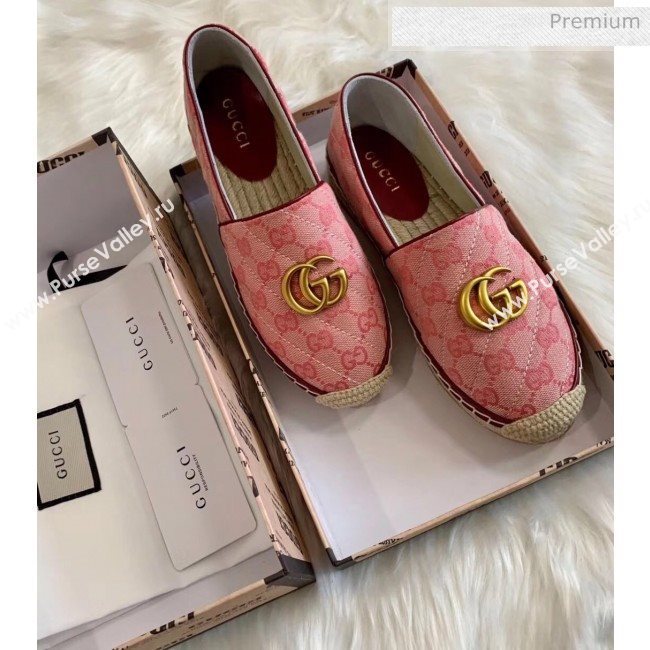 Gucci GG Matelassé Canvas Espadrille Pink 2020 (HB-20041411)