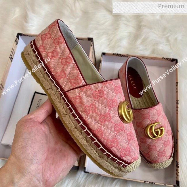 Gucci GG Matelassé Canvas Espadrille Pink 2020 (HB-20041411)